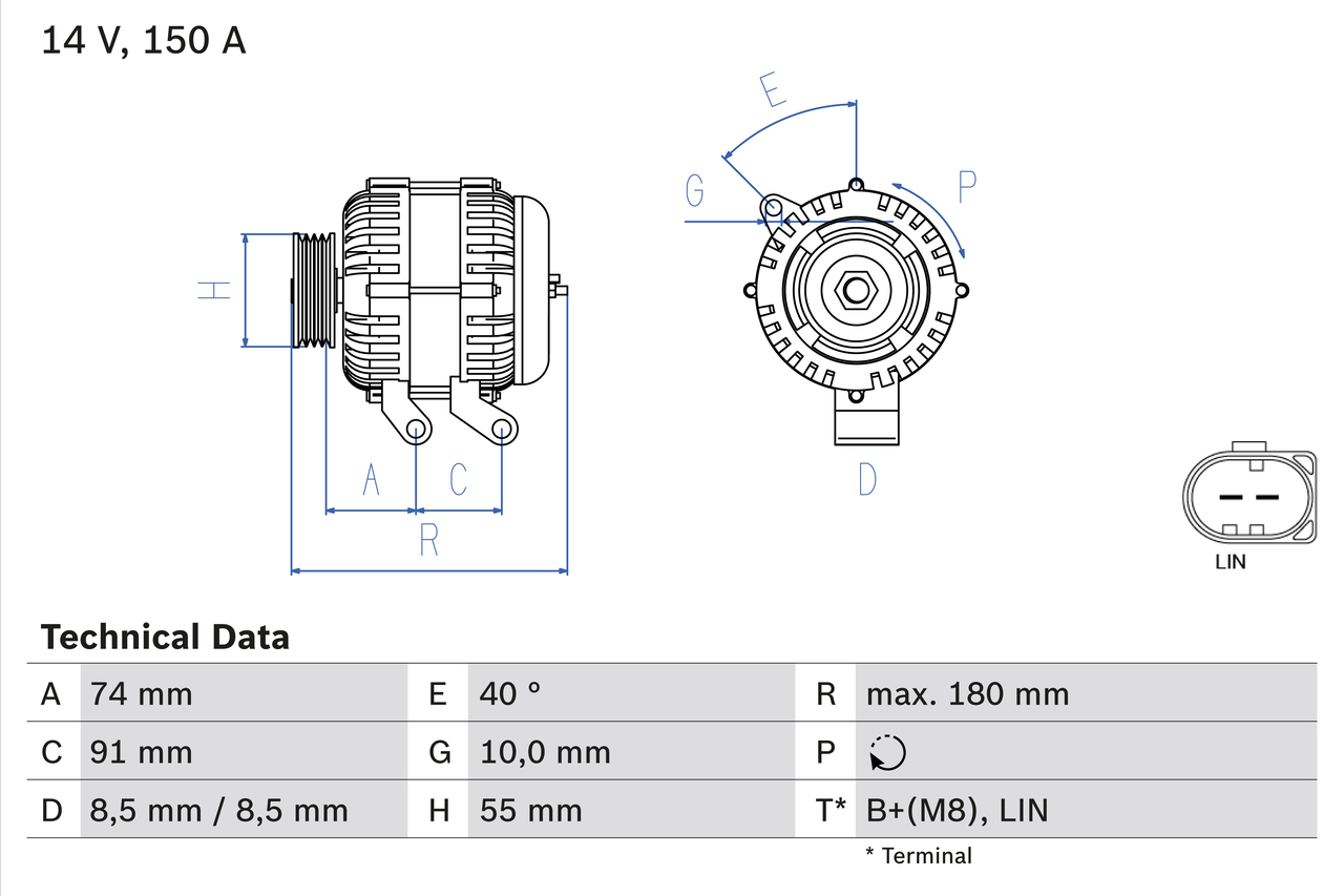 Bosch Alternator/Dynamo 0 986 080 810
