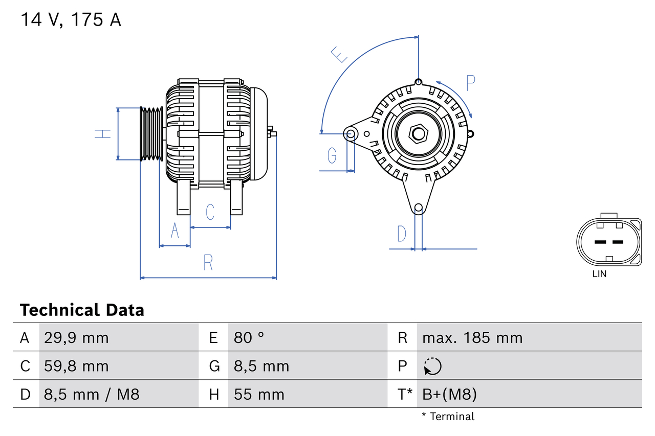Bosch Alternator/Dynamo 0 986 081 800