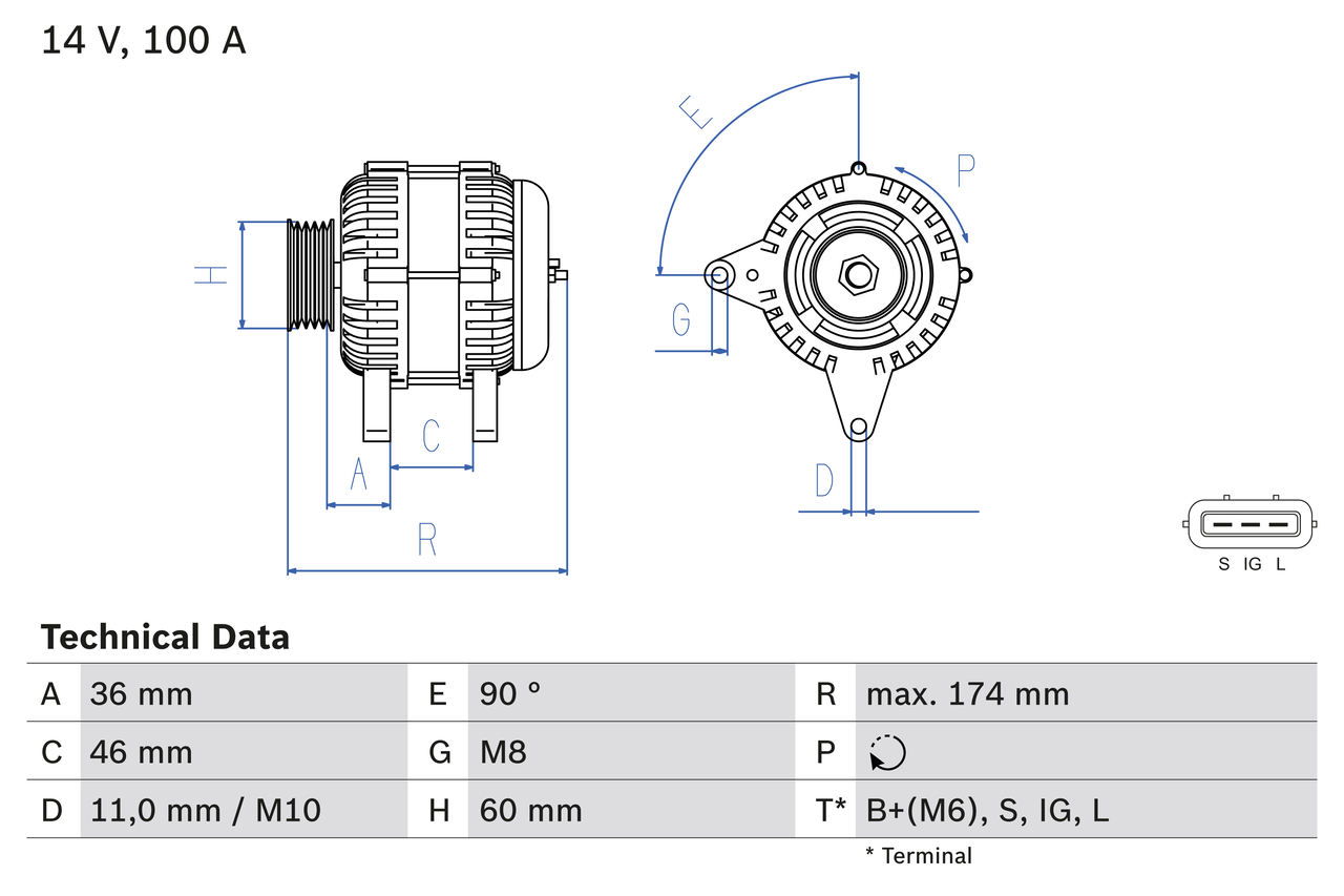 Bosch Alternator/Dynamo 0 986 082 760
