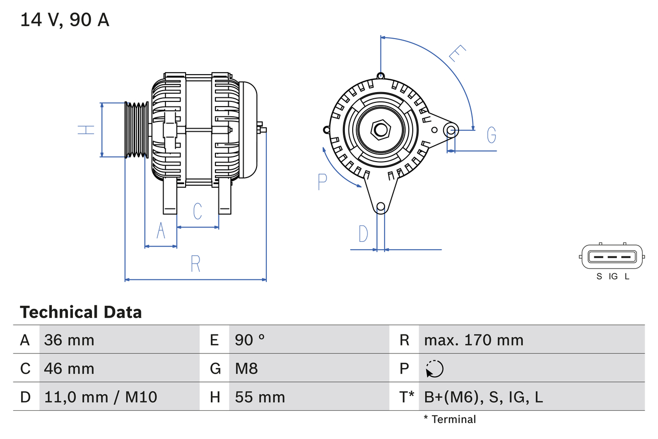 Bosch Alternator/Dynamo 0 986 082 770