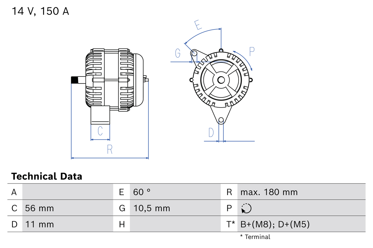 Bosch Alternator/Dynamo 0 986 083 020