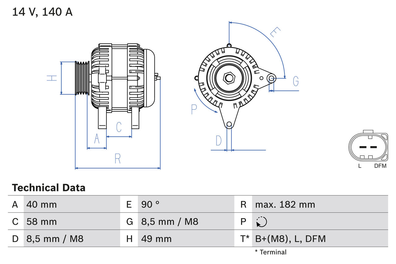 Bosch Alternator/Dynamo 0 986 083 050