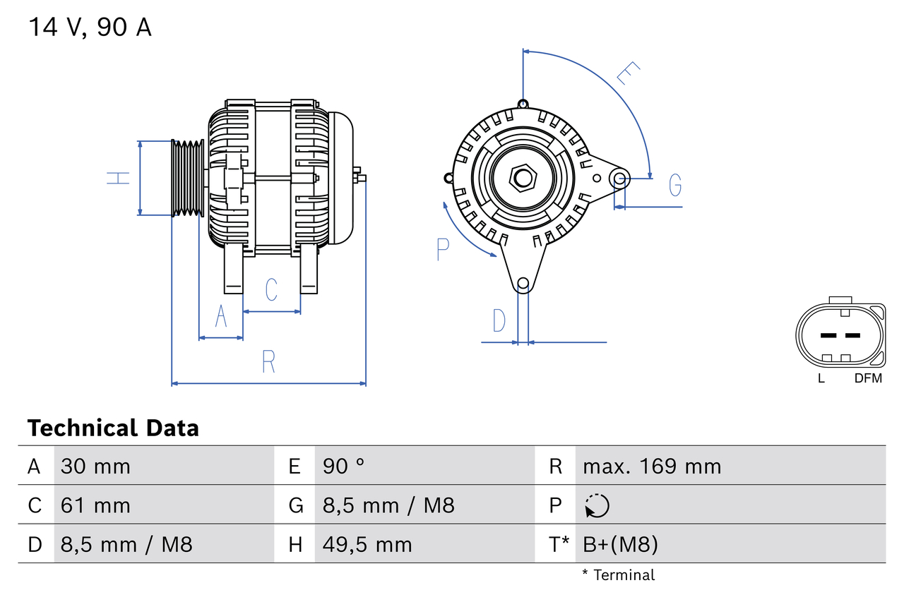 Bosch Alternator/Dynamo 0 986 083 870