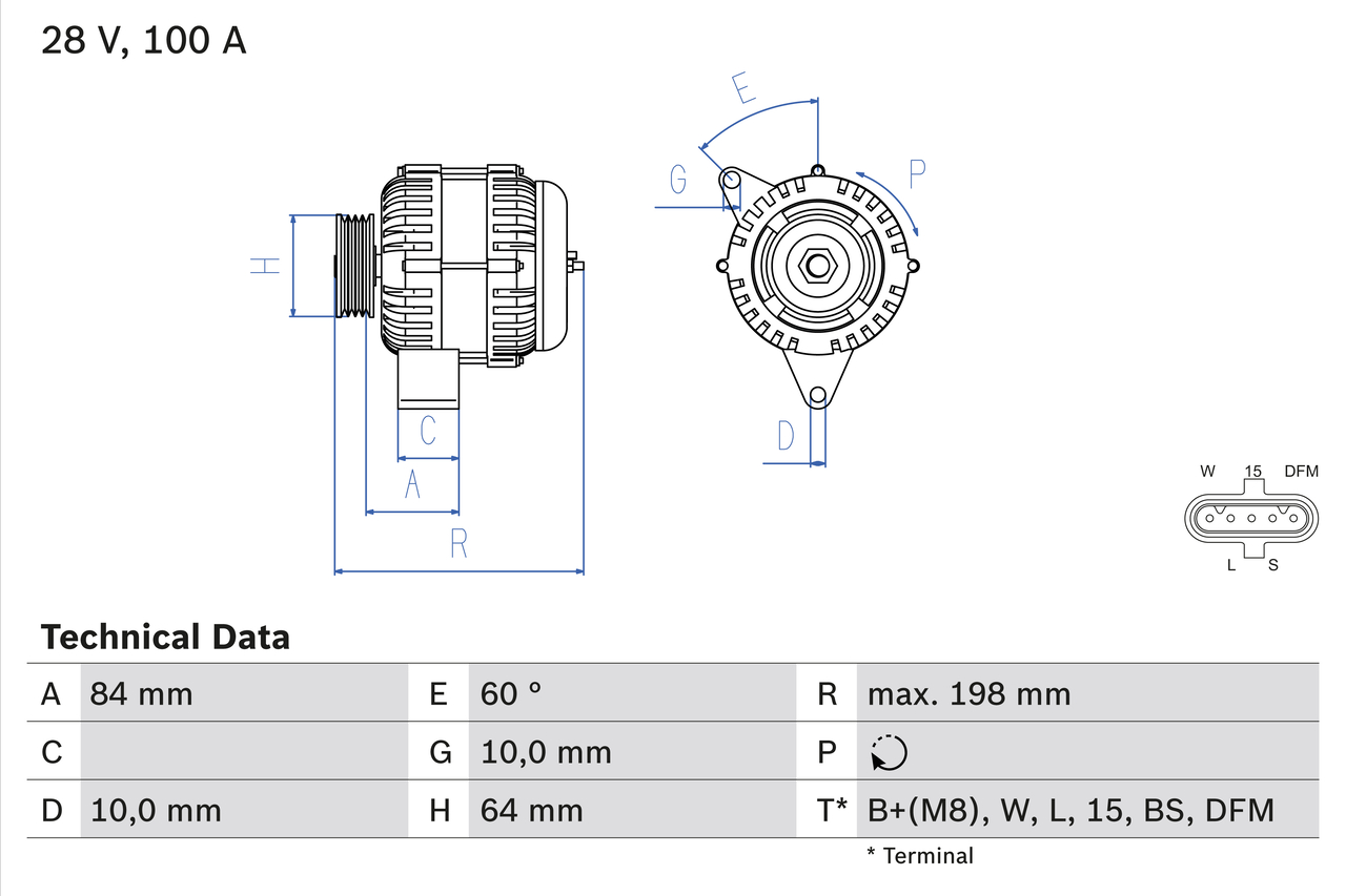Bosch Alternator/Dynamo 0 986 083 950