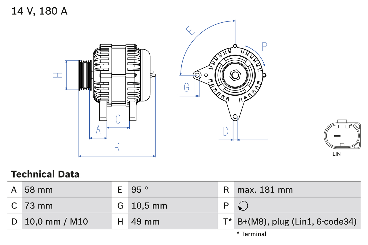 Bosch Alternator/Dynamo 0 986 084 630