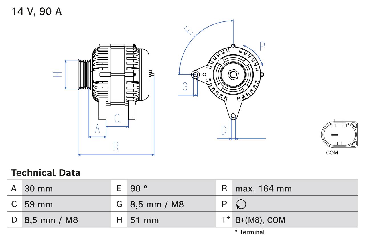 Bosch Alternator/Dynamo 0 986 084 750