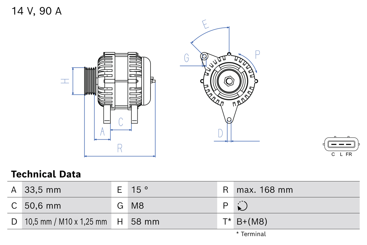 Bosch Alternator/Dynamo 0 986 084 970