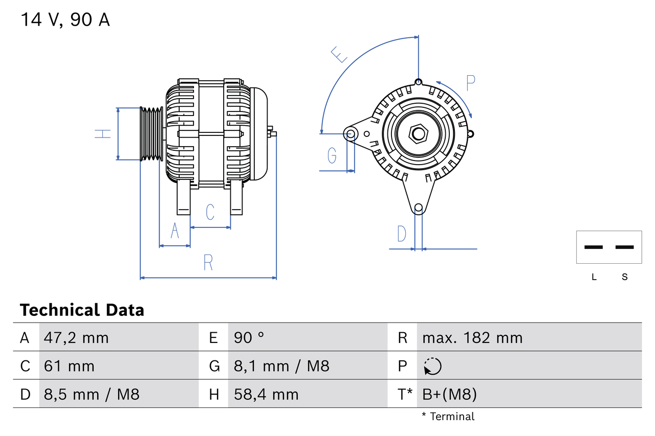 Bosch Alternator/Dynamo 0 986 085 050