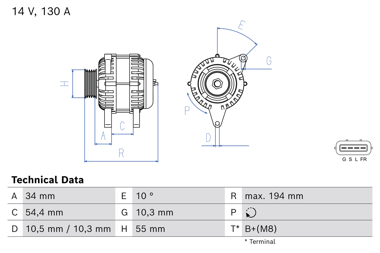 Bosch Alternator/Dynamo 0 986 085 180