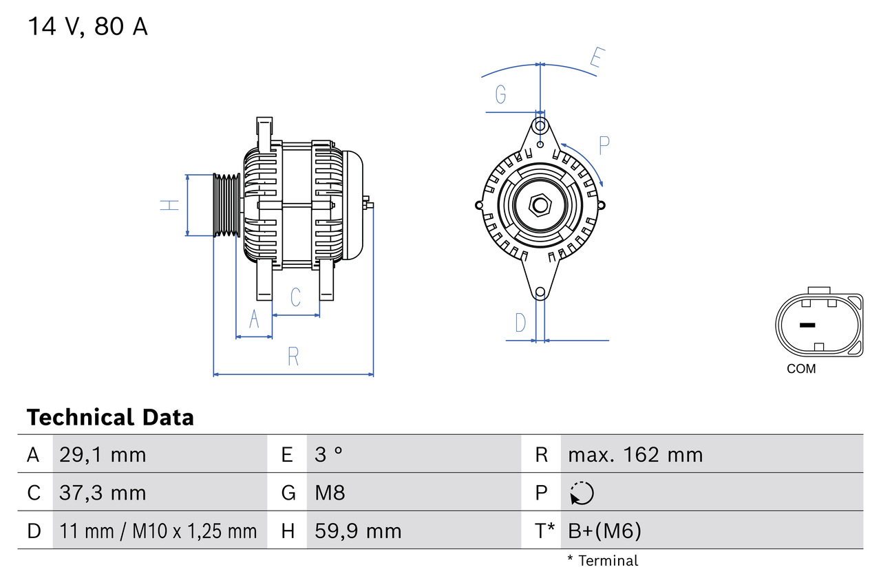 Bosch Alternator/Dynamo 0 986 085 250