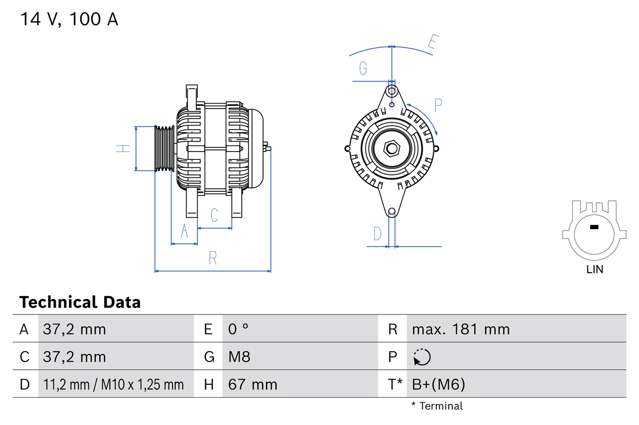 Bosch Dynamo / Alternator 0 986 086 510
