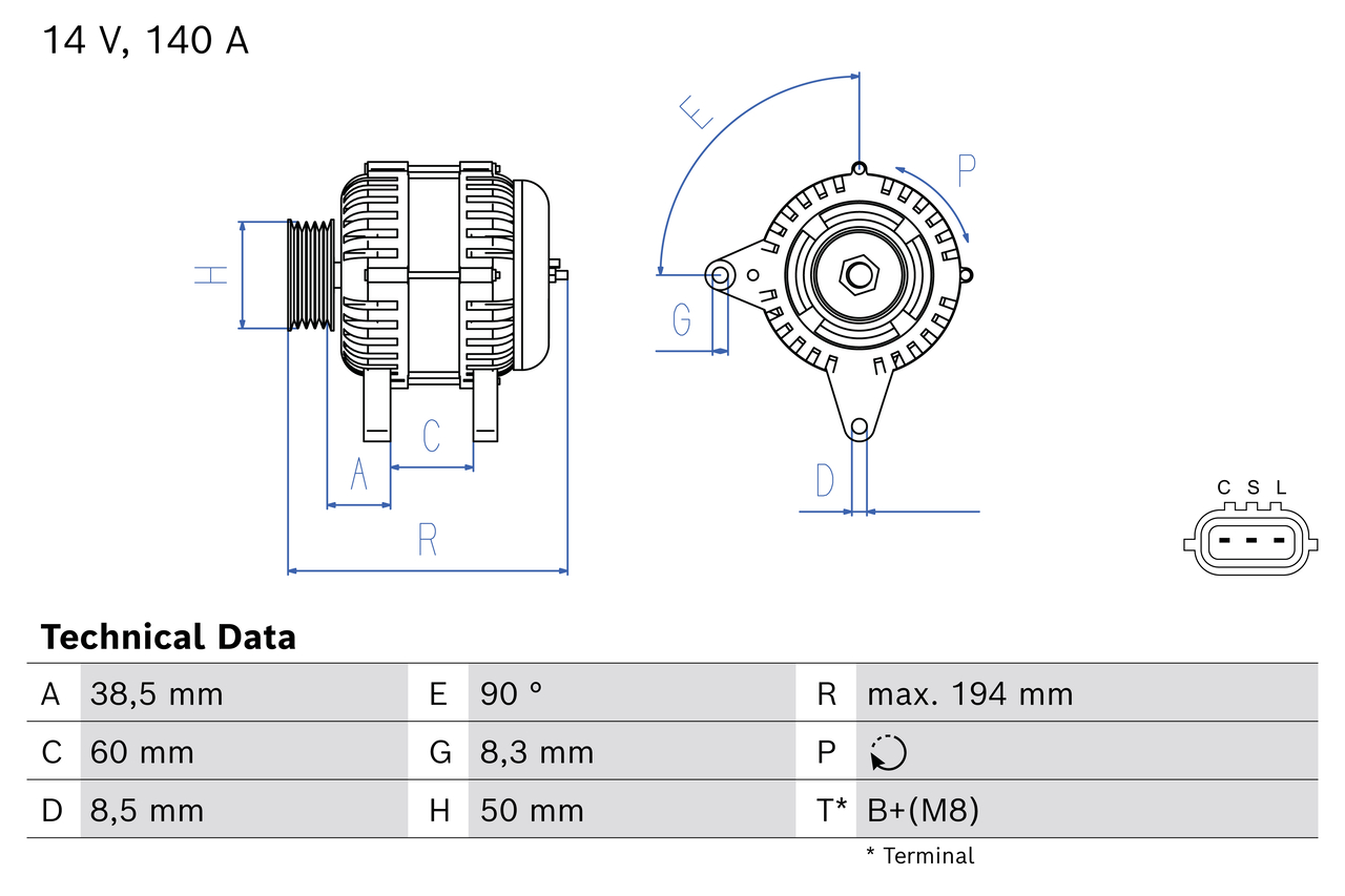 Bosch Dynamo / Alternator 0 986 086 840