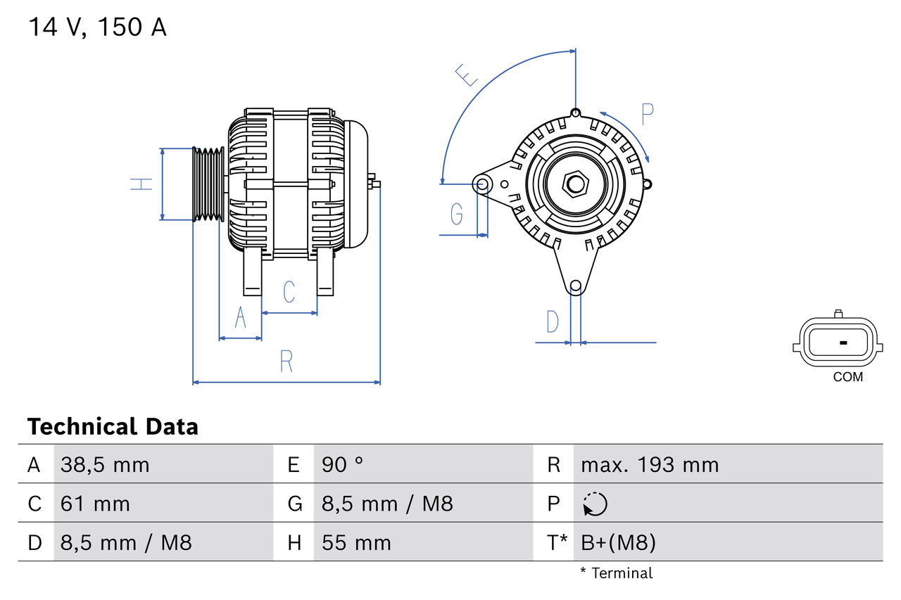Bosch Alternator/Dynamo 0 986 086 930