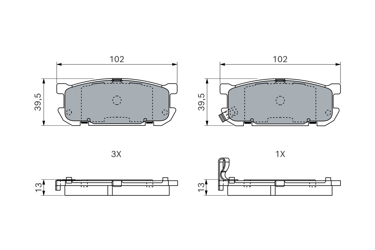 Bosch Remblokkenset, schijfrem 0 986 460 032