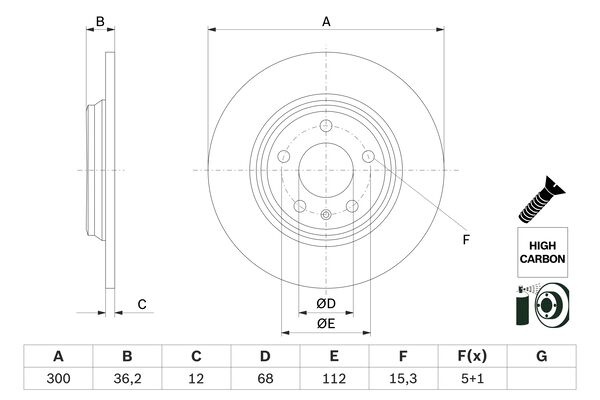 Bosch Remschijven 0 986 479 E33