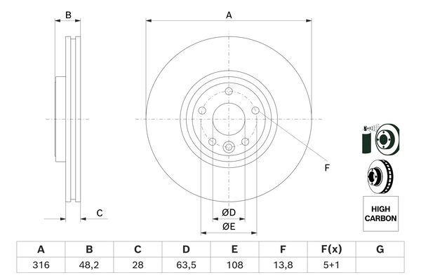 Bosch Remschijven 0 986 479 E62