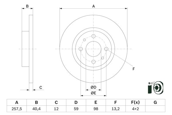 Bosch Remschijven 0 986 479 E65