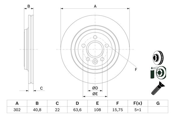 Bosch Remschijven 0 986 479 E85