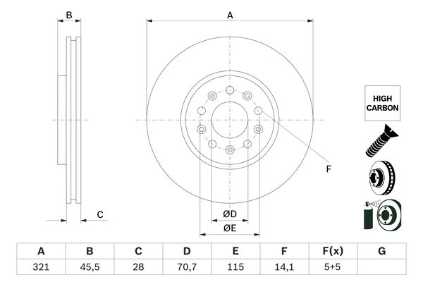 Bosch Remschijven 0 986 479 F03