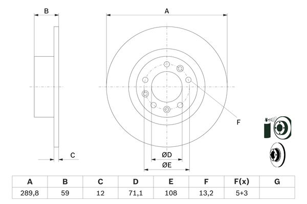 Bosch Remschijven 0 986 479 F08