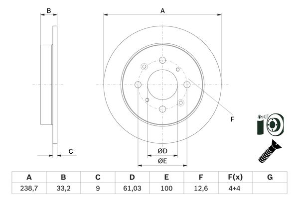 Bosch Remschijven 0 986 479 F34