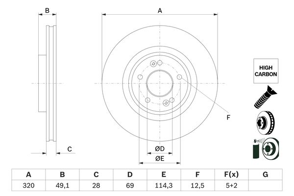 Bosch Remschijven 0 986 479 F35
