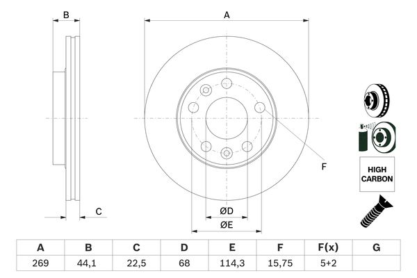 Bosch Remschijven 0 986 479 F65