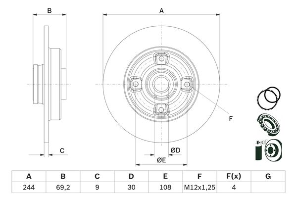 Bosch Remschijven 0 986 479 F74