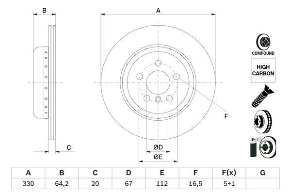 Bosch Remschijven 0 986 479 G15