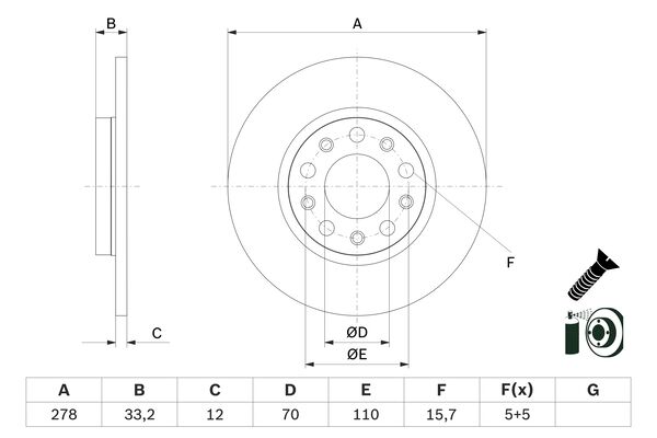 Bosch Remschijven 0 986 479 G21