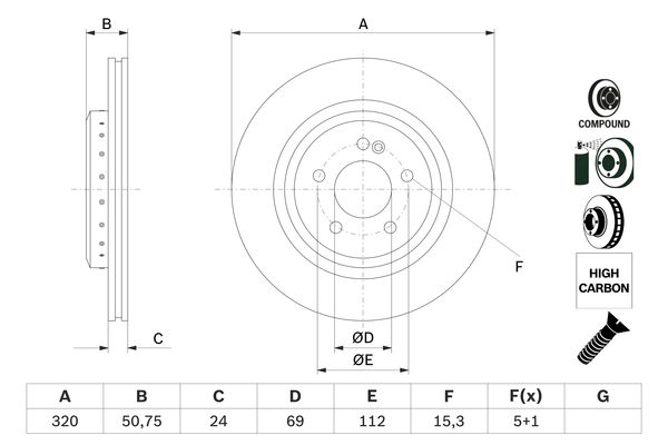 Bosch Remschijven 0 986 479 G36