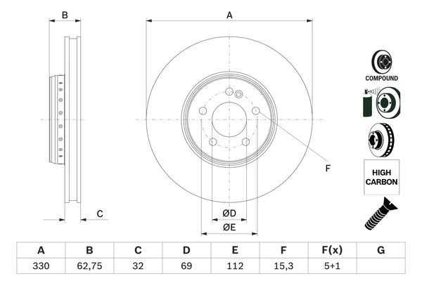 Bosch Remschijven 0 986 479 G43