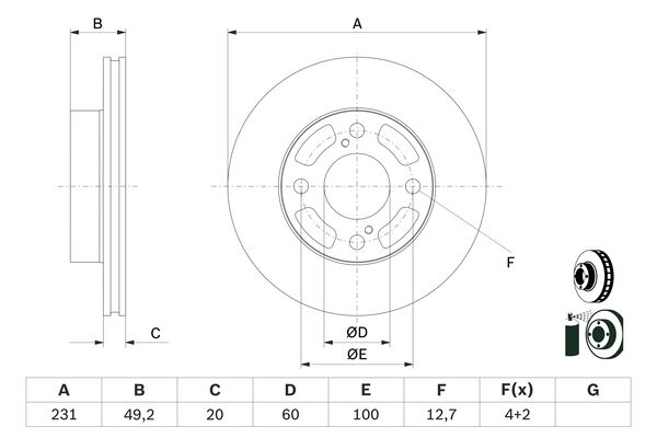 Bosch Remschijven 0 986 479 G91