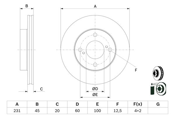 Bosch Remschijven 0 986 479 G92