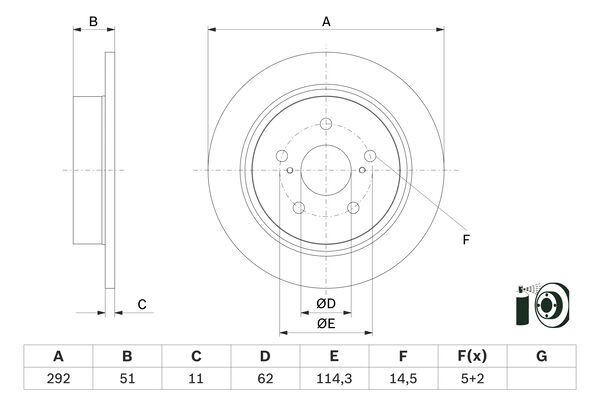 Bosch Remschijven 0 986 479 H27