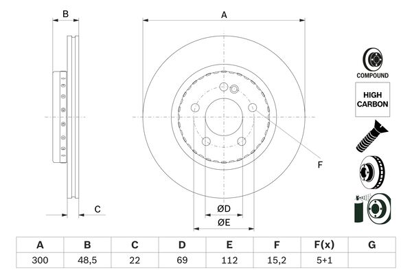 Bosch Remschijven 0 986 479 H50