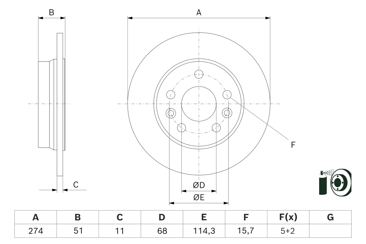 Bosch Remschijf 0 986 479 J90