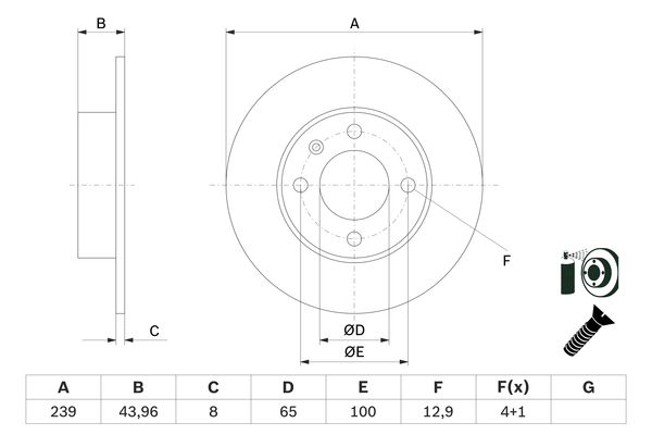 Bosch Remschijven 0 986 479 V90