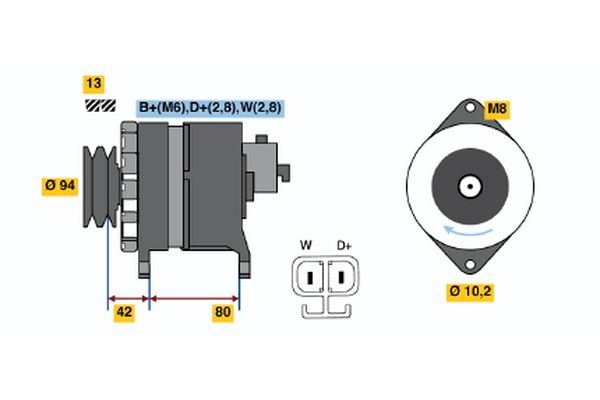 Bosch Alternator/Dynamo 6 033 GB4 008