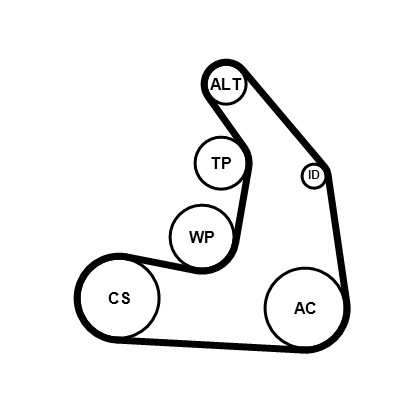 Contitech Poly V-riem set 5PK1255K1