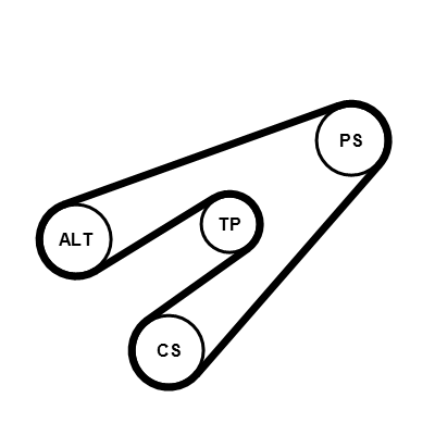 Contitech Poly V-riem set 6PK1244K3
