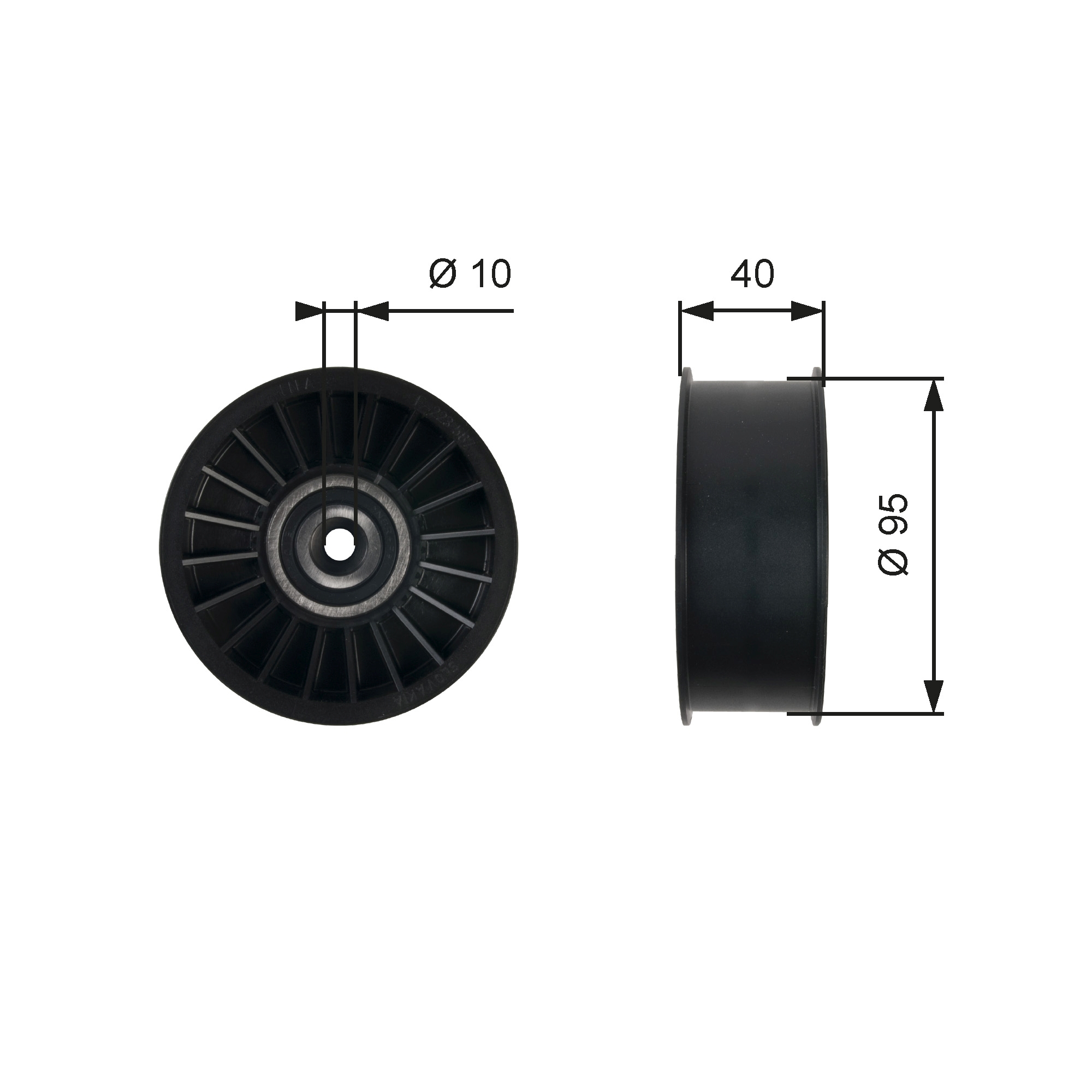 Gates Geleiderol (poly) V-riem T36500