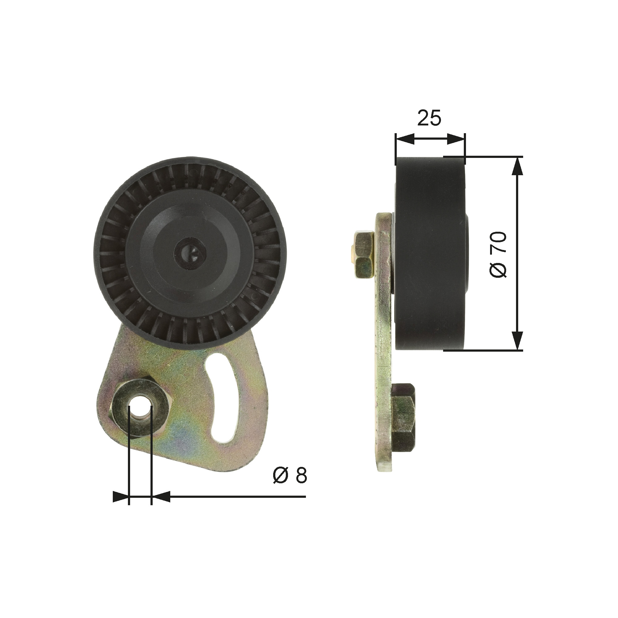 Gates Spanrol (poly) V-riem T39019