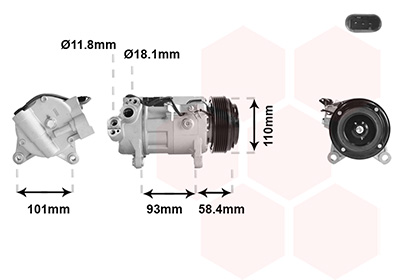 Van Wezel Compressor, airconditioning 0601K709