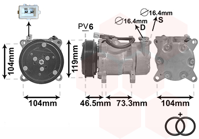 Van Wezel Airco compressor 0900K030