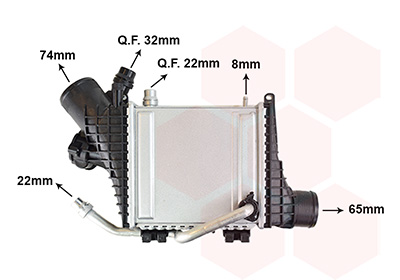 Van Wezel Intercooler, inlaatluchtkoeler 30014721