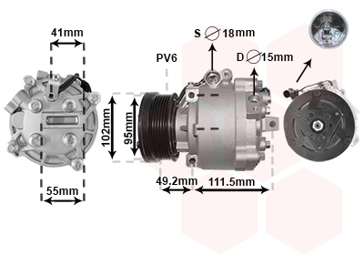 Van Wezel Airco compressor 3201K701