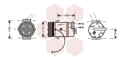 Van Wezel Airco compressor 3700K287