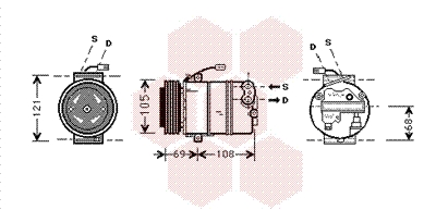 Van Wezel Airco compressor 3700K373