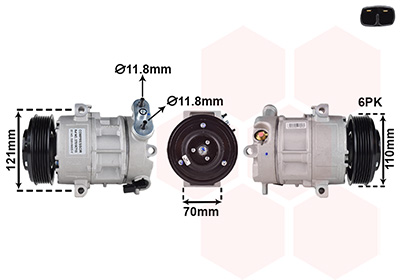 Van Wezel Compressor, airconditioning 3701K715